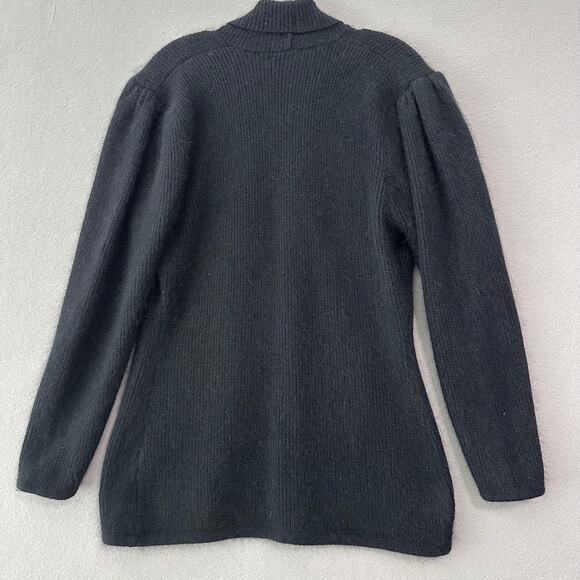 I.B. Diffusion Black Silk Angora Lambswool Cardigan Long Sleeve Sweater Size M - Picture 4 of 9